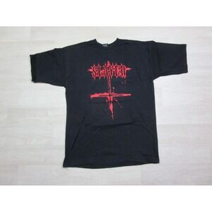 Vintage Slayer Band T Shirt (M) Y2K Upside Down Cross Tour Graphic Heavy Metal
